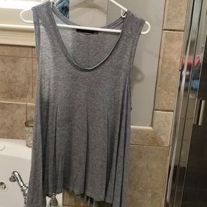 Grey sleeveless swing top
